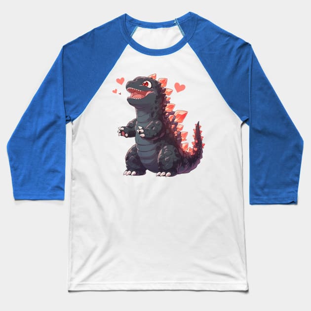 godzilla Baseball T-Shirt by skatermoment